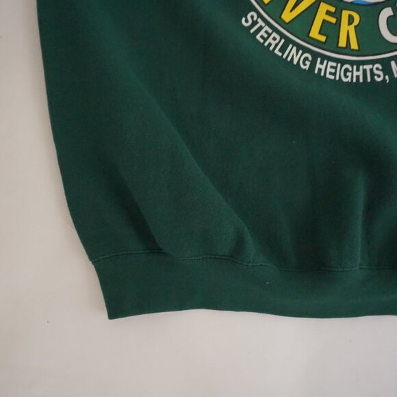 Vintage Lee Heavyweight Sweatshirt Green Loon River Cafe Graphic Made USA XL - Picture 7 of 9